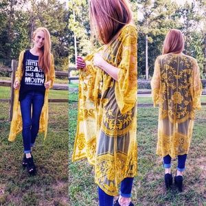 Mustard lace cardi